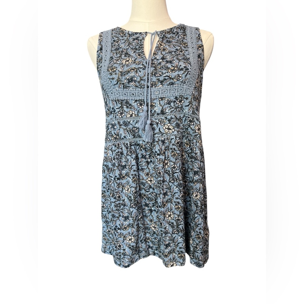 🆕 💙 NWT MAURICES Blue Floral Sleeveless Top | Women’s Size S